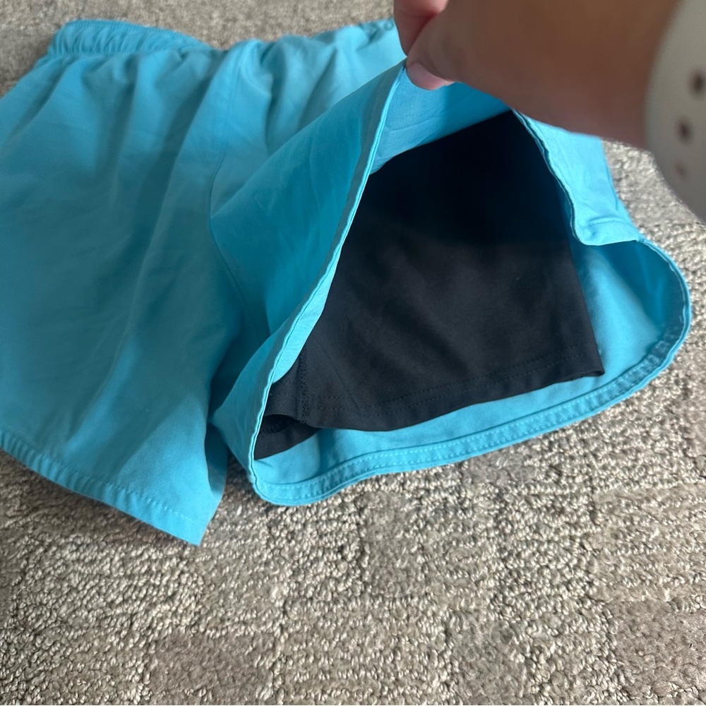 Nike Aqua Blue Athletic Running Shorts - Picture 6 of 6